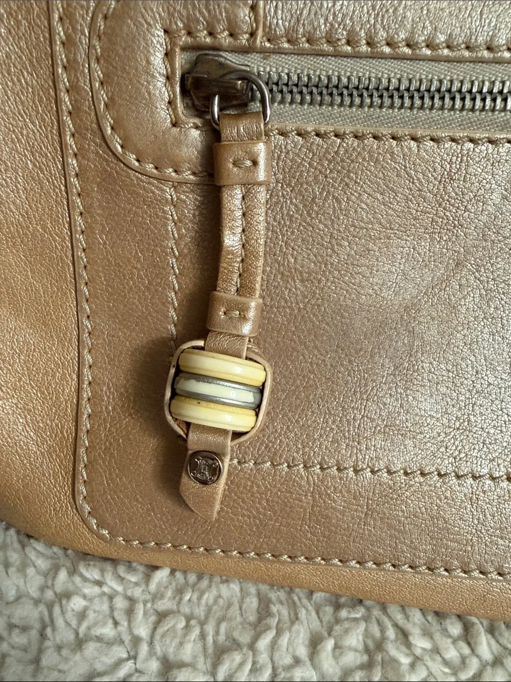 Celine Genuine Leather Top-Handle Women’s Bag in Light Brown